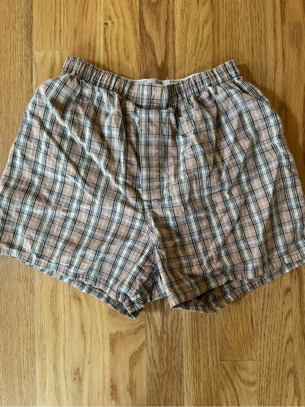 Vintage 90s Gap Plaid Relaxed Shorts - Beige/Black